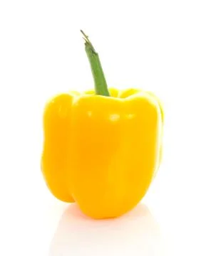 One yellow pepper Stock Photos
