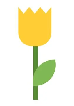 One yellow tulip vector icon flat isolated Stock-Illustration