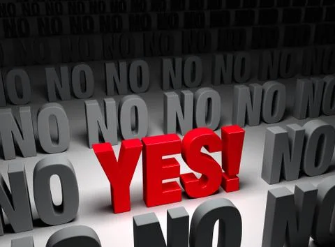 One yes is enough Stock Illustration
