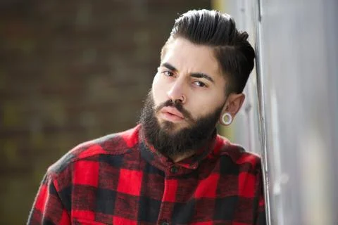 One young man with beard Stock Photos