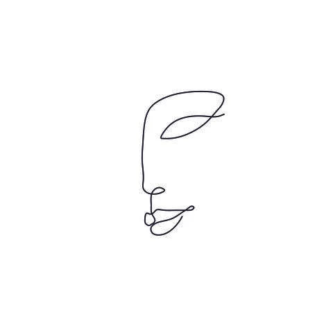 Oneline face Stock Illustration