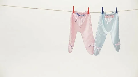 Onesie Drying On A Rope Video stock 51754085