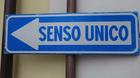 Oneway - sign - italy Stock Footage 54693856