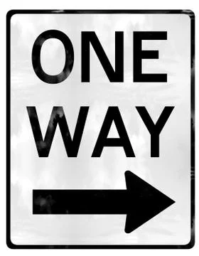 Oneway sign traffic caution 스톡 일러스트