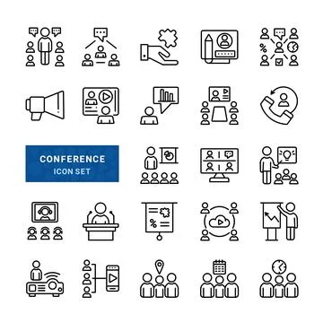 ?onference icon set Stock Illustration