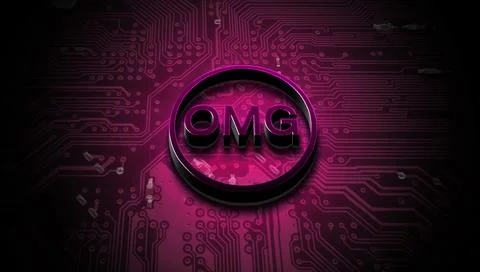 Ong cryptocurrency coin on colorful background, cryptocurrency concept Stock Illustration