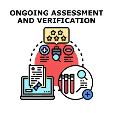 Ongoing assessment and verification process illustration 스톡 일러스트