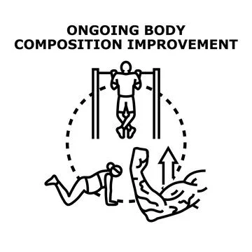 Ongoing body composition improvement concept vector Stock Illustration