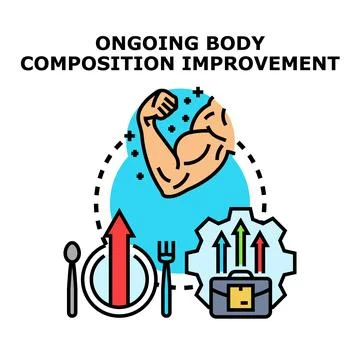 Ongoing body composition improvement strategy for health goals Stock Illustration