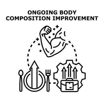 Ongoing body composition improvement strategy for health goals Ilustración de archivo