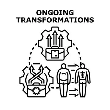 Ongoing business and personal transformations concept Stock Illustration