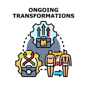 Ongoing business and personal transformations concept Stock Illustration