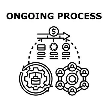 Ongoing business process development and concept illustration Stock Illustration