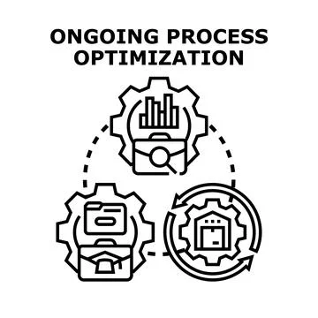 Ongoing business process optimization and workflow management Stock Illustration