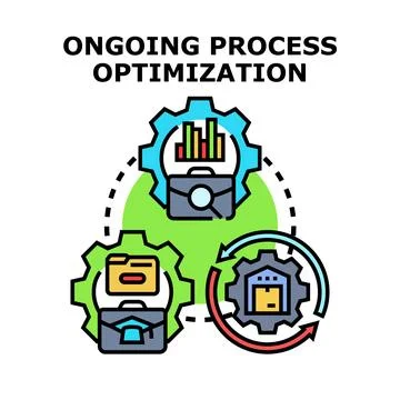 Ongoing business process optimization and workflow management 스톡 일러스트
