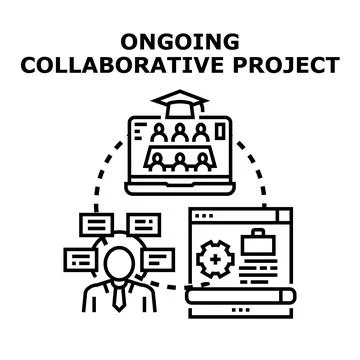 Ongoing business project management and online collaboration Stock Illustration