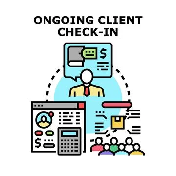 Ongoing client check in meeting for service support Stock Illustration
