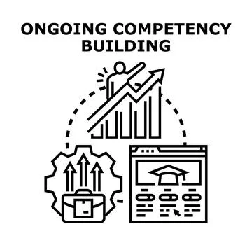 Ongoing competency building and skill development process Stock Illustration