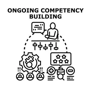 Ongoing competency building and skill development process Stock Illustration