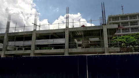 Ongoing Construction of a Building in Metro Manila Philippines Stock Footage 240736570