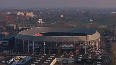 Ongoing construction of De Kuip stadium in Rotterdam showing progress and 스톡 동영상 306995287