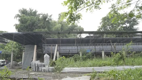 Ongoing construction of a poultry building in Bulacan, Philippines Stock Footage 229751927