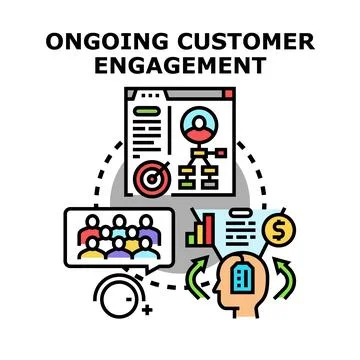 Ongoing customer engagement strategy developing business relationships Stock Illustration