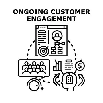 Ongoing customer engagement strategy developing business relationships Stock Illustration