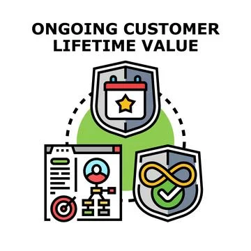 Ongoing customer lifetime value strategy and management goals Illustrazione stock