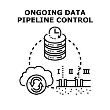 Ongoing data pipeline control and management concept Stock Illustration