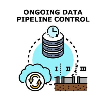 Ongoing data pipeline control and management concept Stock Illustration