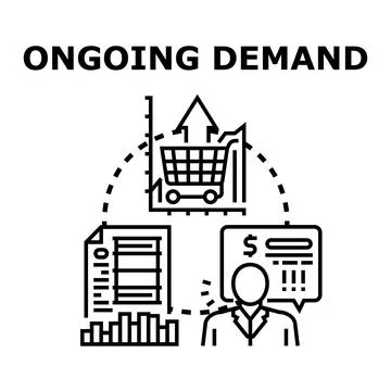 Ongoing demand concept with business analysis and customer need Stock Illustration