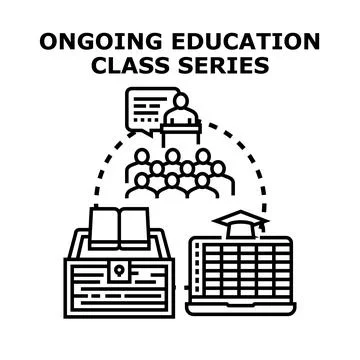 Ongoing education class series for professional development Stock Illustration