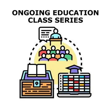 Ongoing education class series for professional development 库存插图