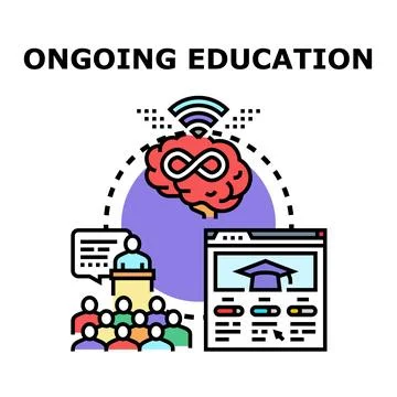 Ongoing education process with learning and knowledge development Stockillustratie