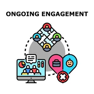 Ongoing engagement connecting team, work life balance, and targets Stock Illustration