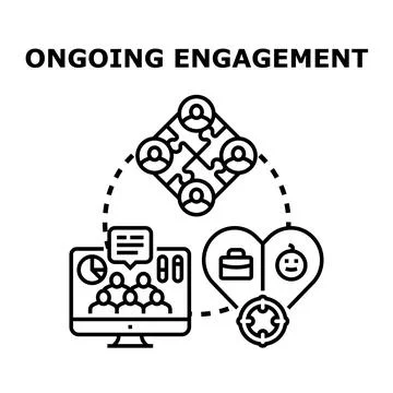 Ongoing engagement connecting team, work life balance, and targets Stockillustratie