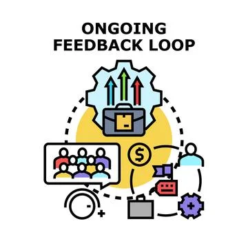 Ongoing feedback loop process optimizing business growth Ilustração Stock