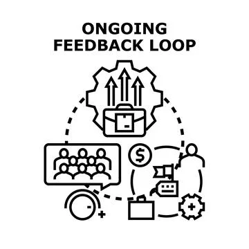 Ongoing feedback loop process optimizing business growth Ilustración de archivo