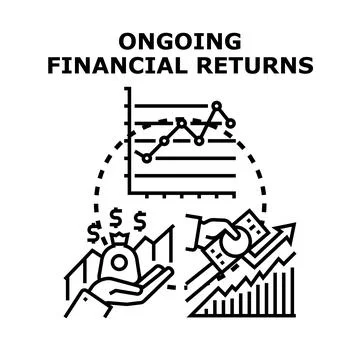 Ongoing financial returns vector calculating profit growth Stock Illustration