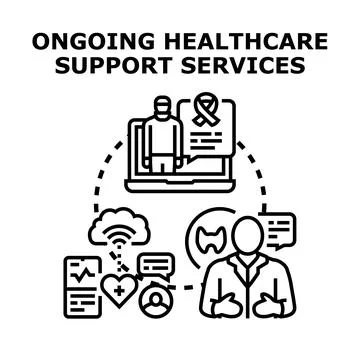 Ongoing healthcare support services concept illustration Stock Illustration