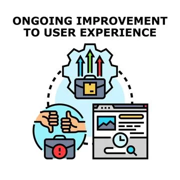 Ongoing improvement to user experience process Stock Illustration