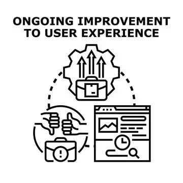 Ongoing improvement to user experience process Stock Illustration