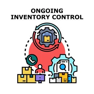 Ongoing inventory control management system process concept Stock Illustration