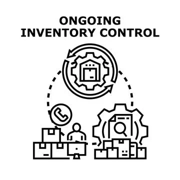 Ongoing inventory control management system process concept 스톡 일러스트