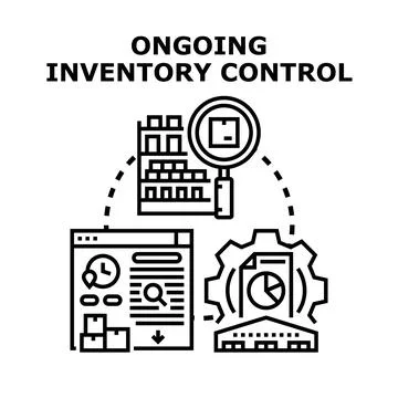 Ongoing inventory control managing business assets and logistics Stock Illustration