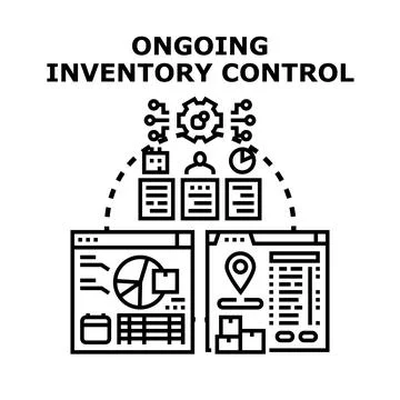 Ongoing inventory control system managing logistics and stock Stock Illustration