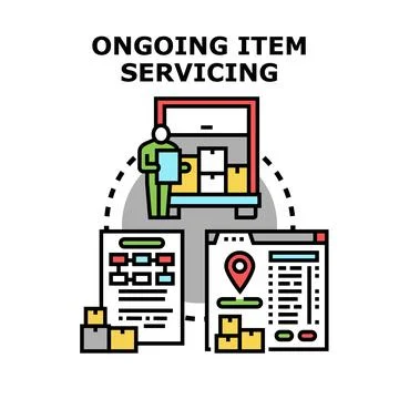 Ongoing item servicing logistic process vector illustration Stock Illustration