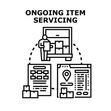Ongoing item servicing logistic process vector illustration Stock Illustration