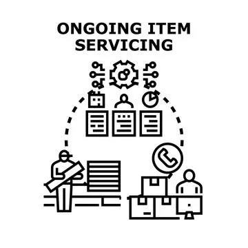 Ongoing item servicing logistics operational support concept 库存插图